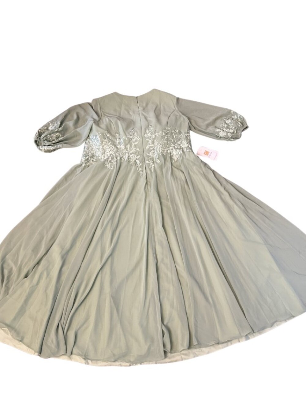 NWT Cicinia Long Sleeves Ankle Length Chiffon Mother Of The Bride Dusty Sage - Picture 11 of 13